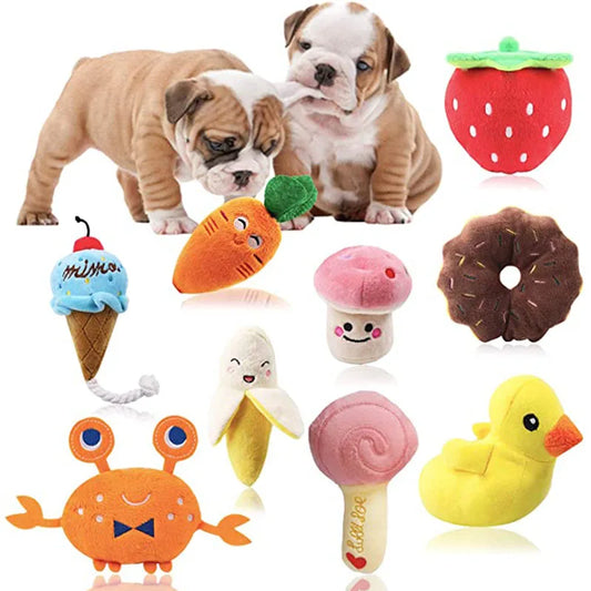 Plush Interactive Squeaky Dog and Cat Toys | Tugging and Chew Fun