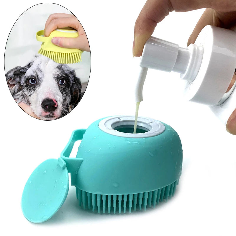 Soft Silicone Pet Bath Cleaning | Massage Brush for Puppy, Big Dog, and Cats