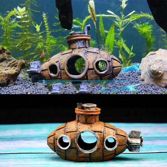 Underwater Resin Submarine Ornament | Aquarium Fish Tank Decor