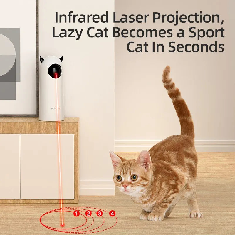 Interactive Smart Laser Toy for Cats | Automatic LED Teaser, Fun for Dogs Too!