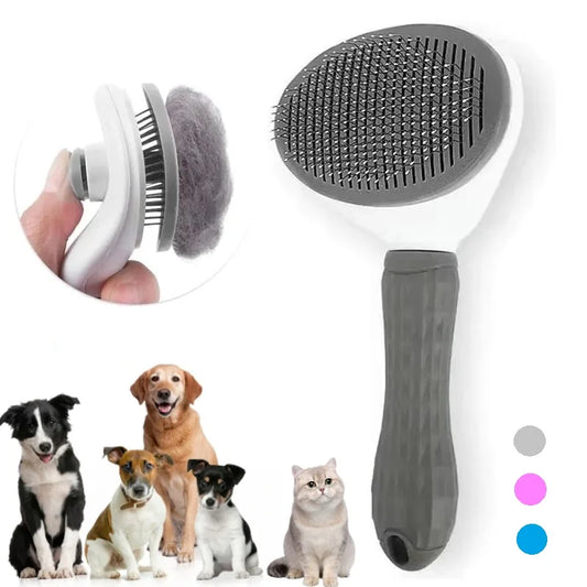 Easy-Clean Pet Hair Removal Comb | Cat and Dog Grooming Slicker Brush