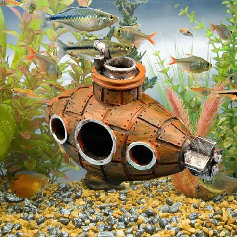 Underwater Resin Submarine Ornament | Aquarium Fish Tank Decor