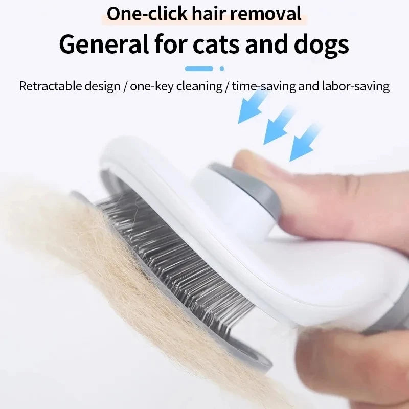 Easy-Clean Pet Hair Removal Comb | Cat and Dog Grooming Slicker Brush