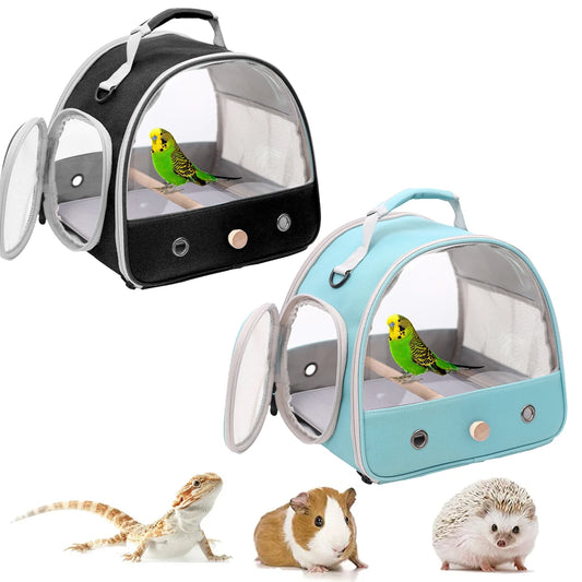 Clear & Cozy Bird Travel Carrier - Portable, Breathable, and Collapsible