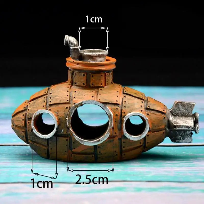 Underwater Resin Submarine Ornament | Aquarium Fish Tank Decor