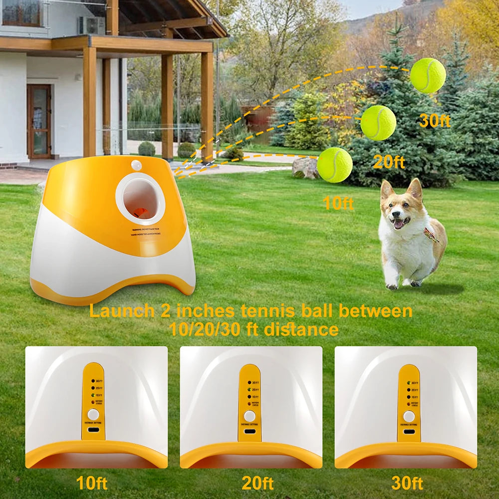 Automatic Dog Tennis Ball Launcher - Interactive Pet Toy for Endless Fetch Fun